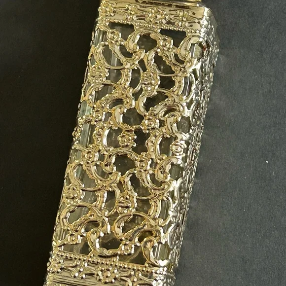 Vintage gold Hollywood Regency sleeve Ormolu perfume bottle - Picture 3 of 5